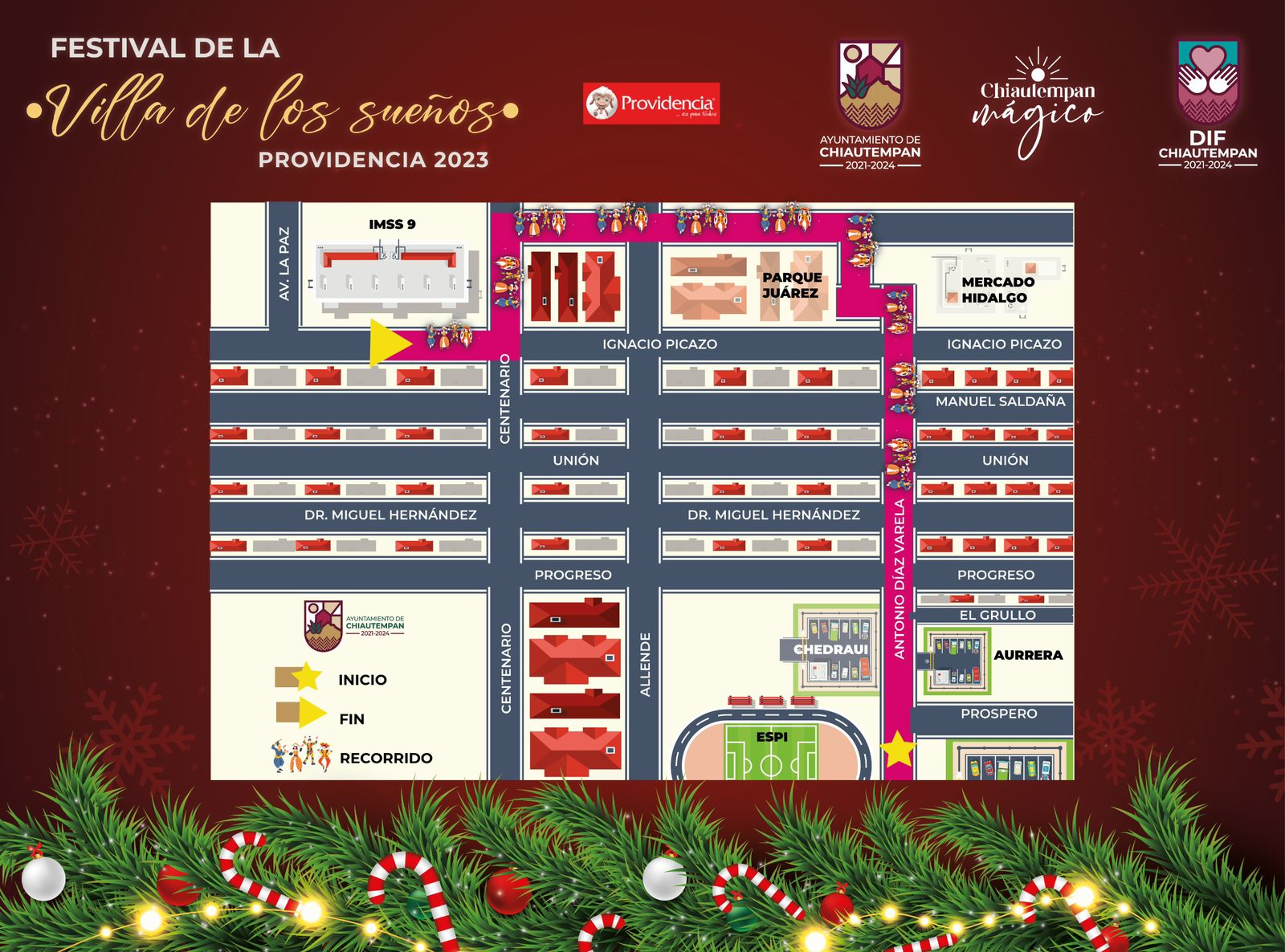 Ayuntamiento de Chiautempan y Grupo Providencia invitan al Magno Desfile Navideño 2023